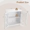 Freestanding Kitchen Buffet Cabinet with Glass Doors and Adjustable Shelf